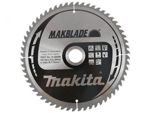Genuine NEW Makita B-09008 250mm x 30mm x 60T Makblade Mitre Saw Blade