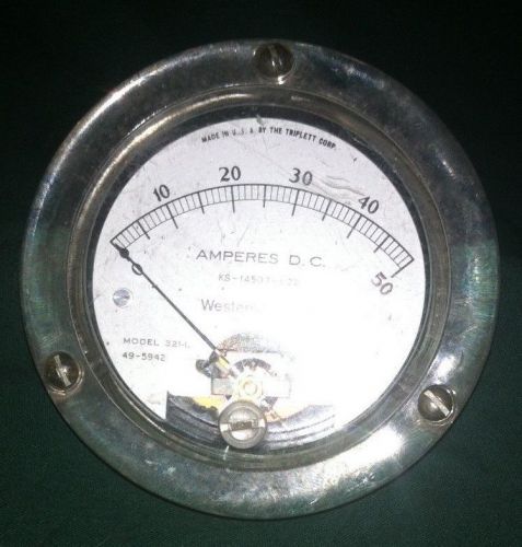 Western Electric DC Amp Meter [RARE] 0 - 50 Amp DC - Model 321-L PN#KS-14507-L22