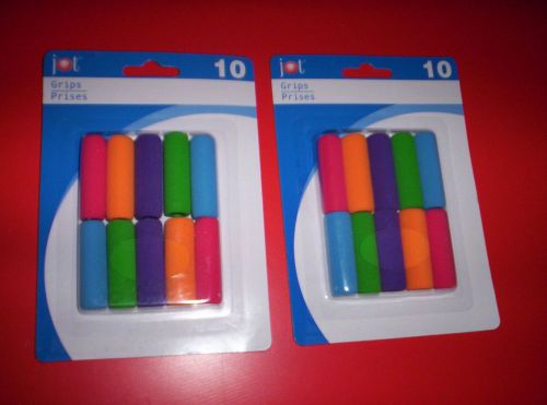 20 FOAM GRIPS  for~Pen &amp;  Pencil /10 per Pack~ASSORTED COLORS