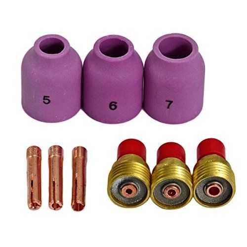Riverweldstore tig gas lens nozzle cup collets assorted size fit tig welding for sale