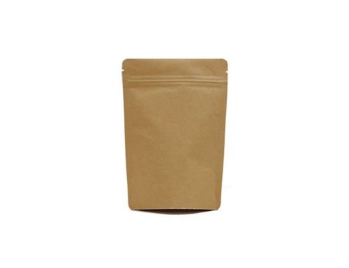 Kraft stand up pouch zipper bags sealable zip closure paper  130x185mm _100pcs for sale