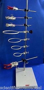 Xtra heavy &amp; large lab stand 12&#034;x 8&#034; having 36&#034; s.s.rod w/4 clamp/rings etc kit for sale