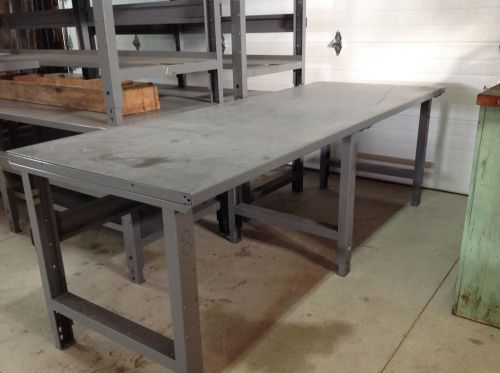 Uline 96&#034;x 36&#034; steel packaging table (workbench) for sale