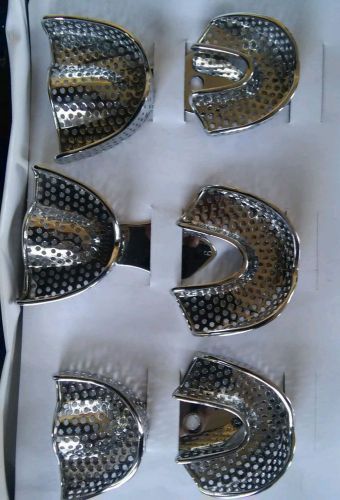 DENTAL IMPRESSION TRAYS STAINLESS STEEL AUTOCLAVABLE SET OF 6