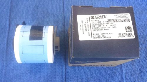 Brady pspt-250-1-wt portable printer labels, permasleeve 100 pack for sale
