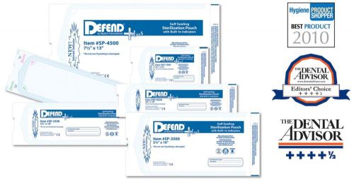 Defend - sterilization pouches 3.5in x 10in - 200 box defen 111374 us depot for sale