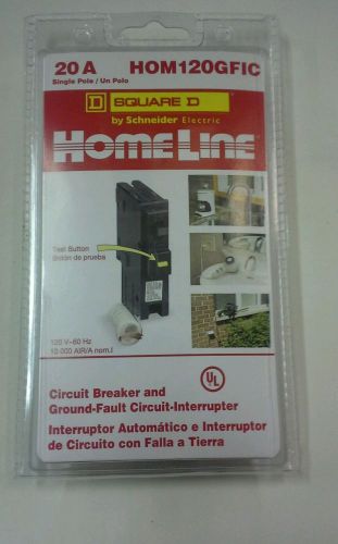 Square D Homeline HOM120GFIC 20A Single Pole GFI Circuit Breaker