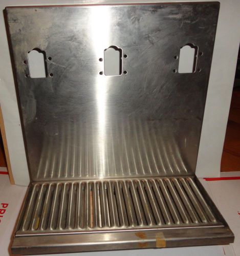 Stainless steel three head soda fountain bracket with drain pan for sale