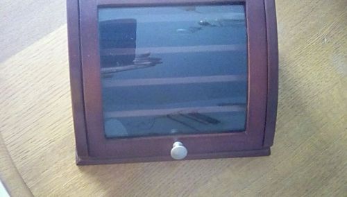 Cherry Wood display case  lift top  marbles rings etc.