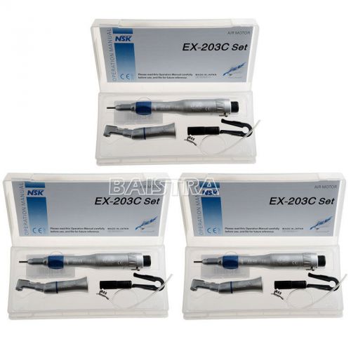 3X Dental NSK Low Speed Handpiece Straight Contra Angle Completely Kit Borden LC