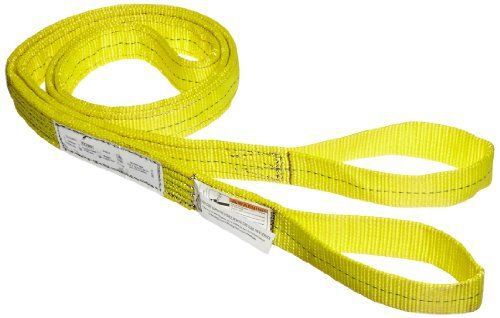 Indusco 77865691 Type 3 Nylon Flat Eye Synthetic Sling, 2 Ply, 6400 lbs Vertical