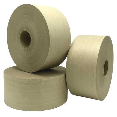 Lot of 3 Central K7450 260 Grade Reinforced Water Activated Tape, 3&#034; x 450&#039;