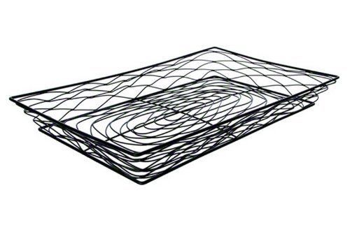American metalcraft bnbb13202 rectangular birdnest wire basket, black for sale