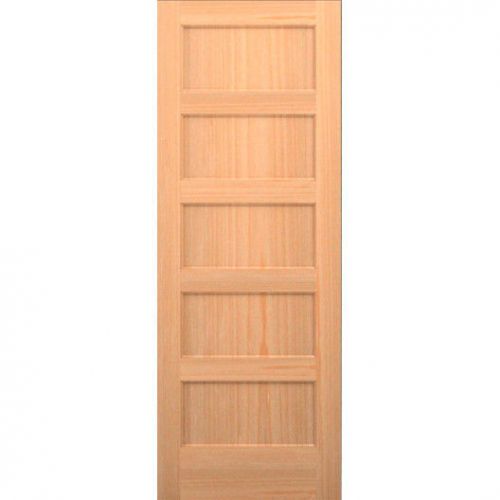 Clear Pine 5 Panel Flat Mission Shaker Solid Core Interior Wood Doors Model#5TMH