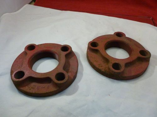 1 PAIR BELL &amp; GOSSETT 2&#034; IRON PIPE / BOOSTER PUMP FLANGES 4 HOLE