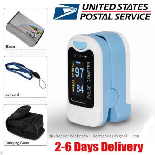 US OLED Finger Tip Pulse Oximeter SPO2 PR Blood Oxygen Heart Rate Monitor+ Pouch