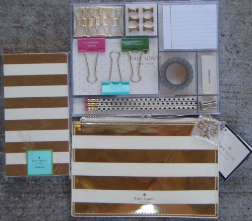 CLEARANCE! NEW 3 PC. KATE SPADE STATIONARY SET Tackle box, pencil case &amp; notepad
