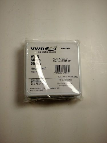 New pack VWR White Superfrost Plus precleaned 25x75x1mm micro slides 48311-601
