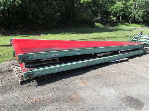 (1) roach 60&#034; wide x 20&#039; long power belt conveyor, 54&#034; wide belt width, sander for sale