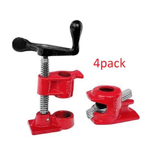 ( 4 Pack ) 3/4&#034; Wood Gluing Pipe Clamp Set Heavy Duty PRO Woodworking Cast Iron