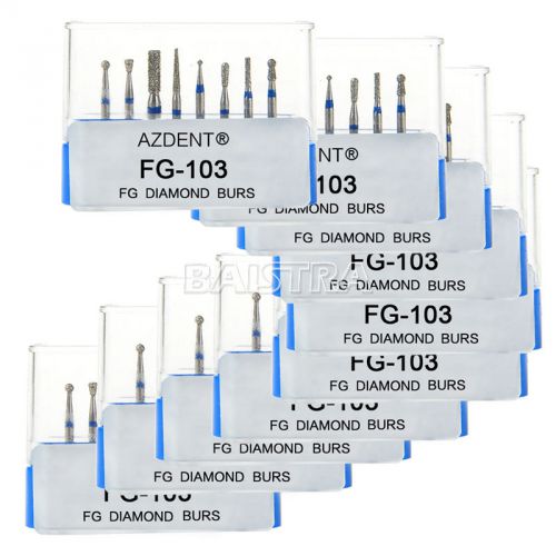 50 Kits Dental Diamond Burs Set Cavity Preparation 8Pcs/Kit Handpiece FG-103 C3A