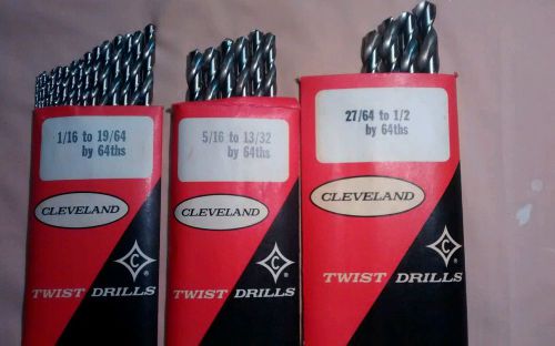 New! Cle-Forge HSS Drill Set 29pc Fractional Sizes 1/16&#034;- 1/2&#034; by 64ths