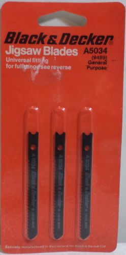 VHTF BLACK &amp; DECKER JIGSAW BLADES FOR METAL A5034 SET OF THREE