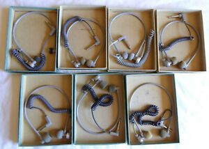 Vintage Norelco FM Wireless Stenography Dictation Headsets / Lot of 7 in boxes
