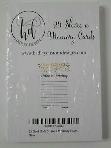 Hadley Design 25 Gold Dots Share a Memory Card Keepsake Cards in Pack New
