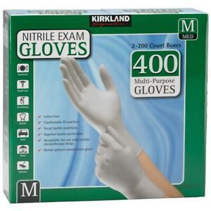 Kirkland Signature Nitrile Exam Gloves, Medium, 2 x 200 ct