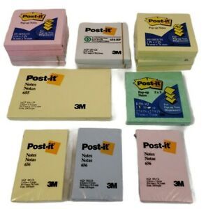 NEW - Lot of 15 Post-It Note Pads - 3x3, 3x2, 3x5, 1500 notes, Assorted Colors