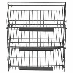HUBERT 3-Tier Black Wire Countertop Display - 19 1/2&#034;W x 12&#034;D x 23&#034;H