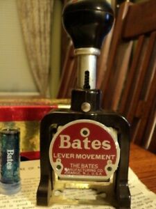 BATES LEVER MOVEMENT NUMBERING MACHINE NO. WHEELS 6 &amp; STYLE F