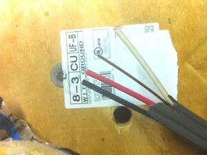 8/3 W/GR 20&#039; FT UF-B INDOOR/OUTDOOR DIRECT BURIAL/SUNLT RESIST WIRE/CABLE USA