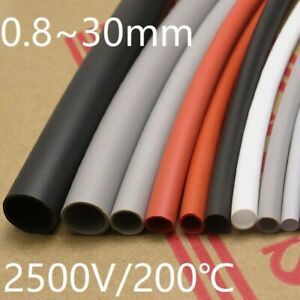 Silicone Heat Shrink Tube 0.8~30mm Diameter Flexible Cable Sleeve Insulated