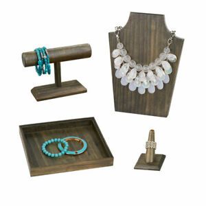 Wooden Jewelry Displays and Bundle - 4 Displays Included
