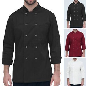 Unisex Men&#039;s Chef Uniform Hotel Waiters Kitchen Chef Jacket Shirts Uniform Tops