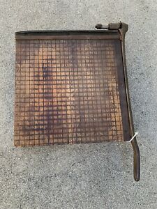Vintage  INGENTO Cutting Board Paper Cutter No. 4  Cast Iron Handle