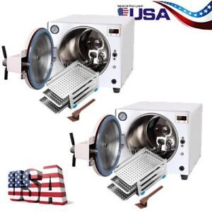 2Set Dental Autoclave Steam Sterilizer 18L Medical Sterilization Vacuum Steam