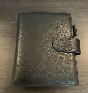 Black Moterm Luxe A6 Planner with 30MM Silver Rings Agenda w/ inserts