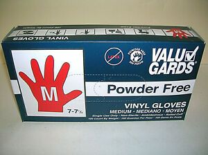 VALUGARDS MEDIUM Powder &amp; Latex Free Vinyl Gloves 100ct FDA Approved USA SELLER