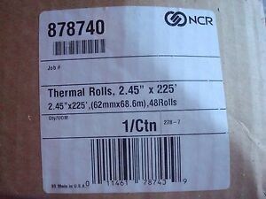 NCR® 878740 Thermal Roll, White, 2.45&#034;(W) x 225&#039;(L) - 4 ROLLS
