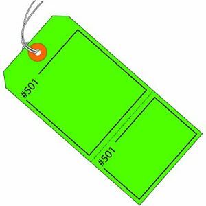 Partners Brand PG26211 Claim Tags Consecutively Numbered Pre-Strung 4 3/4&#034; x ...