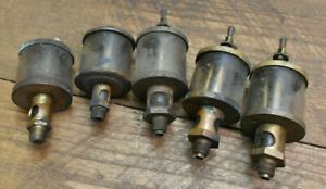 L1190- 5 Vintage Brass Oilers - OHIO INJECTION, Etc NEED CLEANED