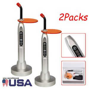 2Packs Dental 1500mw 5W Wireless Cordless LED Curing Light Lamp Dentist Top