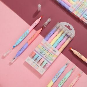Highlighter Pen Candy Colors 6PCS Journal Marker Pens School Stationery Supplies