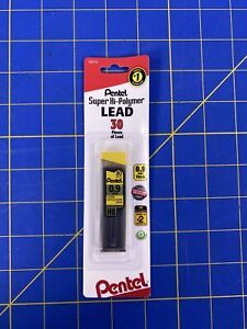 NEW Pentel 30-pc Super Hi-Polymer .9mm Mechanical Pencil Lead Refills C29BPHB