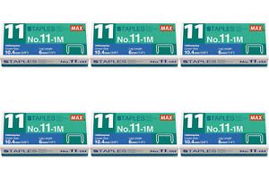 Max No. 11-1M Staples For Vaimo Staplers, 6 Packs
