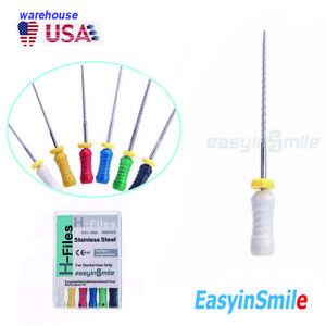 Dental Stainless Steel Flexible Hand Use Endo Root Canal H-Files (25mm) 6PC/1PK