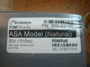 New Stratasys Fortus Plus ASA Model (Natural) 355-02140 FDM Plus 92 ci Free Ship